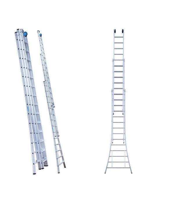 Eurostairs 3x14 ladder - Professionele ladder, Doe-het-zelf en Verbouw, Ladders en Trappen, Ophalen, Zo goed als nieuw, Ladder