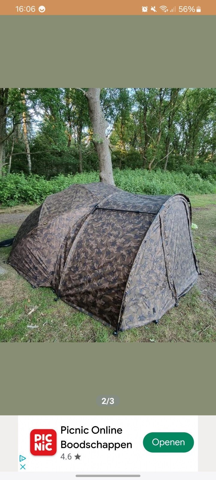 Fox Camo 60 inch ventec Brolly, Caravans en Kamperen, Ophalen, Gebruikt, Tot en met 2