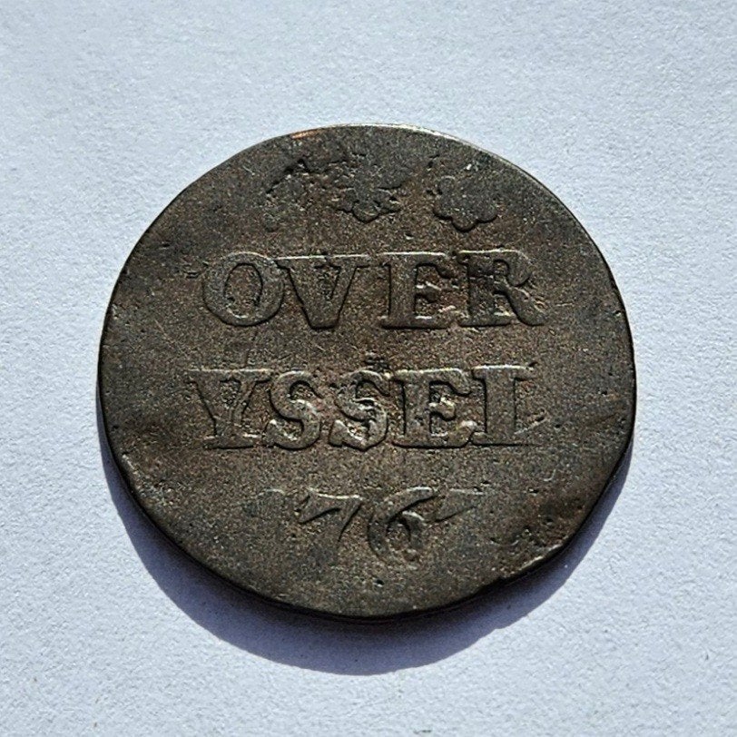 Duit Overijssel 1767, Postzegels en Munten, Munten | Nederland, Ophalen of Verzenden, Vóór koninkrijk, Overige waardes, Losse munt