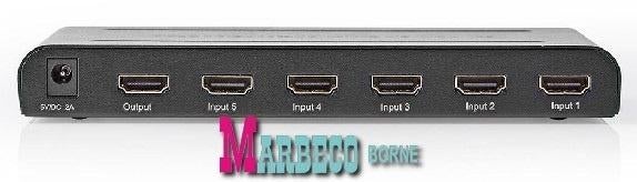 HDMI Switch, 5-Poorts - 5x HDMI Ingang, 1x HDMI Uitgang, 4K, Nedis, Nieuw, Info@marbeco.nl, Minder dan 2 meter