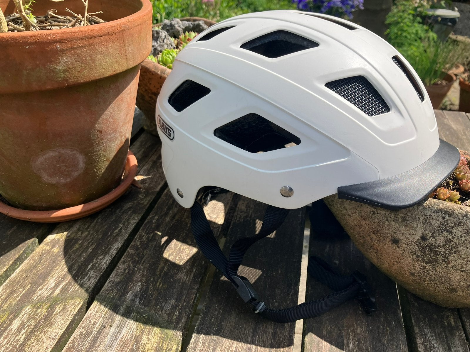 ABUS HYBAN fietshelm 52-58, Fietsen en Brommers, Fietsaccessoires | Fietshelmen, Ophalen, Gebruikt, M, Heer of Dame