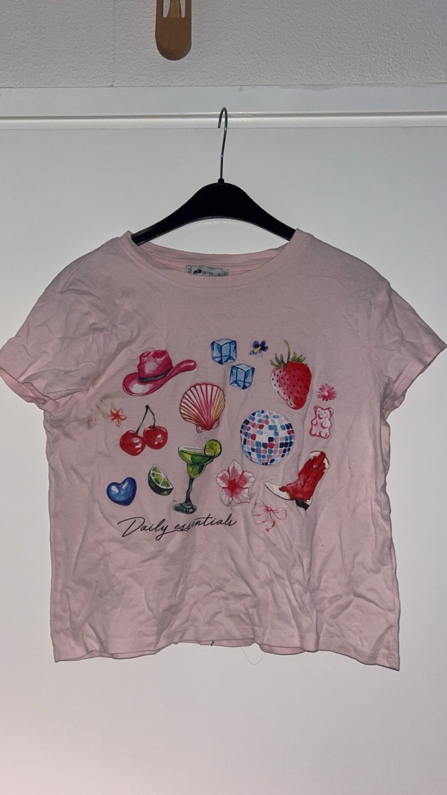 Vrolijk roze T-shirt met leuke prints - FB Sister, Kleding | Dames, Maat 42/44 (L), Ophalen of Verzenden, Korte mouw, Roze
