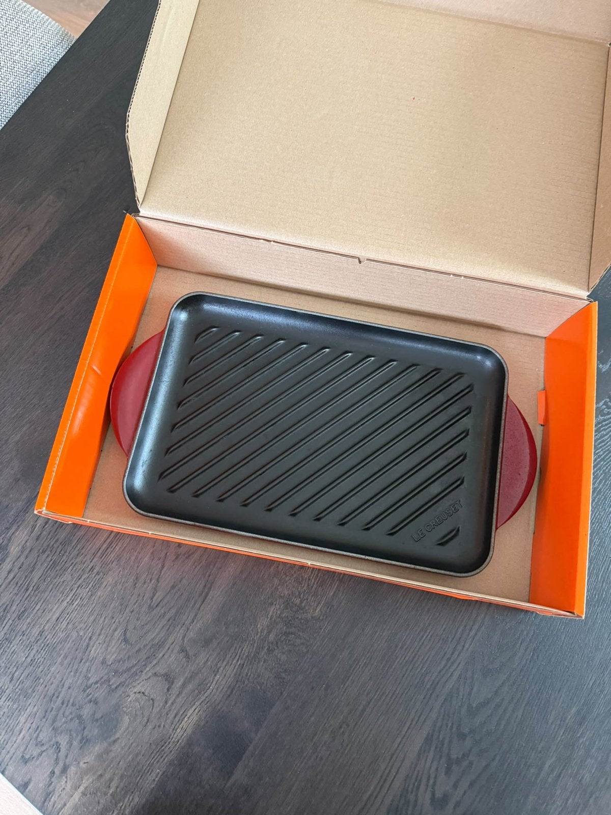 Le Creuset gietijzeren grillplaat rechthoeking kleur Rhone, Gietijzer, Antiaanbaklaag, Overige typen, Le Creuset
