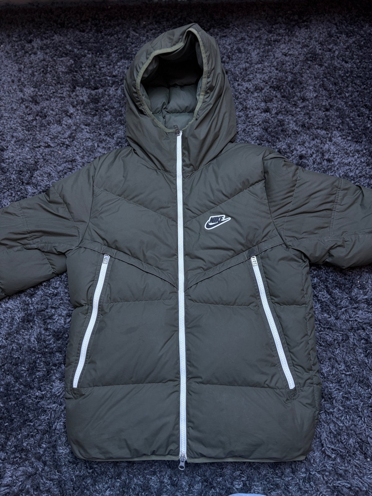 Nike winterjas donkergroen extra lang maat S, Ophalen of Verzenden, Gedragen, Maat 46 (S) of kleiner, Groen