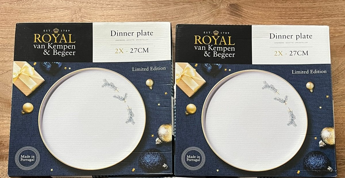 4 diner borden, Royal van Kempen & Begeer, limited edition,, Ophalen, Nieuw, Bord(en), Overige stijlen