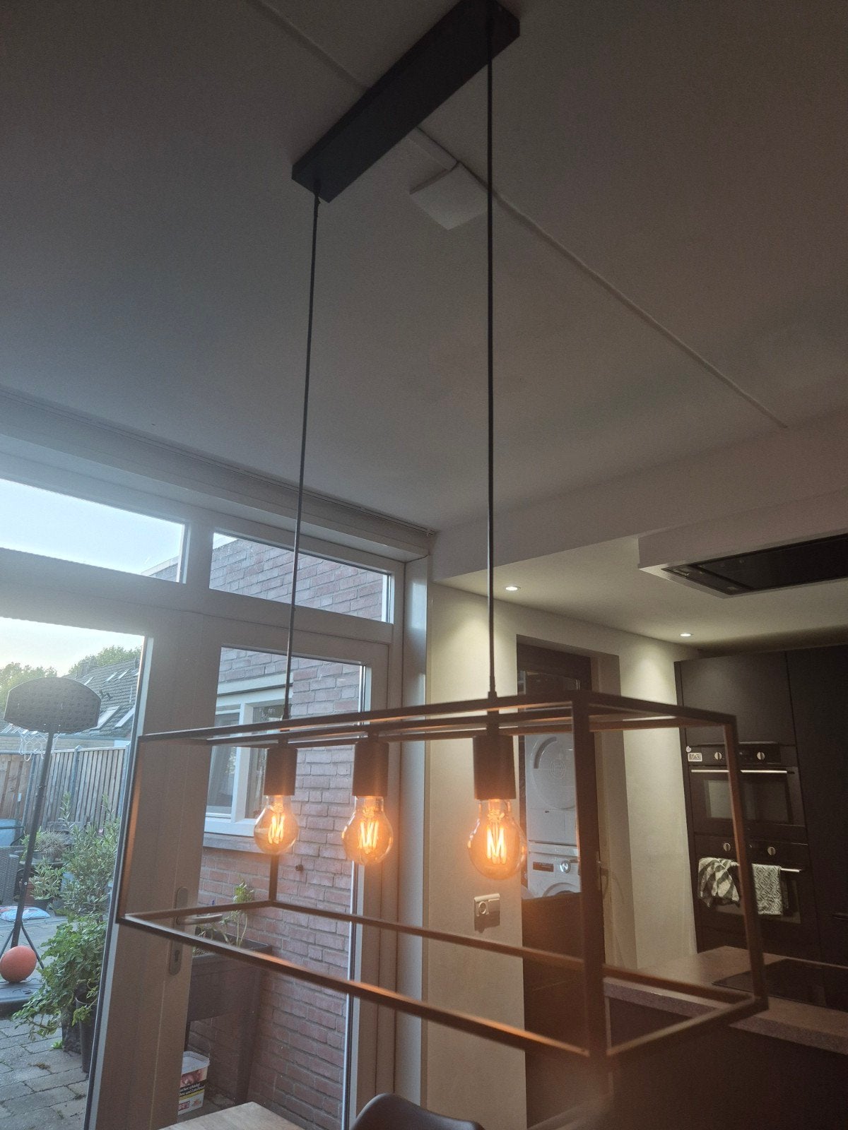 Moderne industriële hanglamp met 3 lichtpunten, Ophalen, Gebruikt, Industrieel, Modern, E27 (groot)