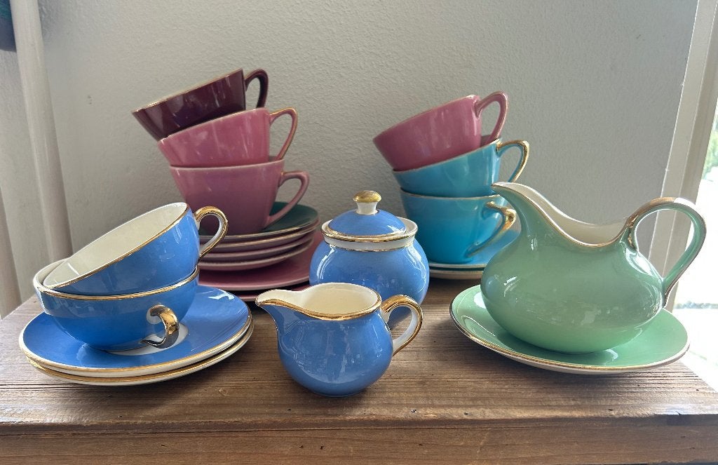 pastel servies oa Villeroy & Boch, Gebruikt, Ophalen of Verzenden, Overige stijlen, Kop(pen) en/of Schotel(s)