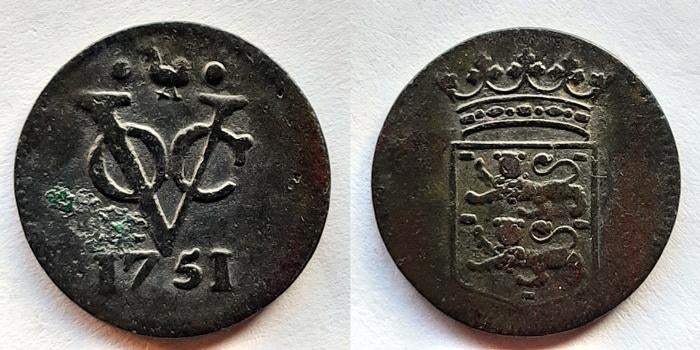 VOC Duit West Friesland 1751, Postzegels en Munten, Munten | Nederland, Verzenden, Vóór koninkrijk, Overige waardes