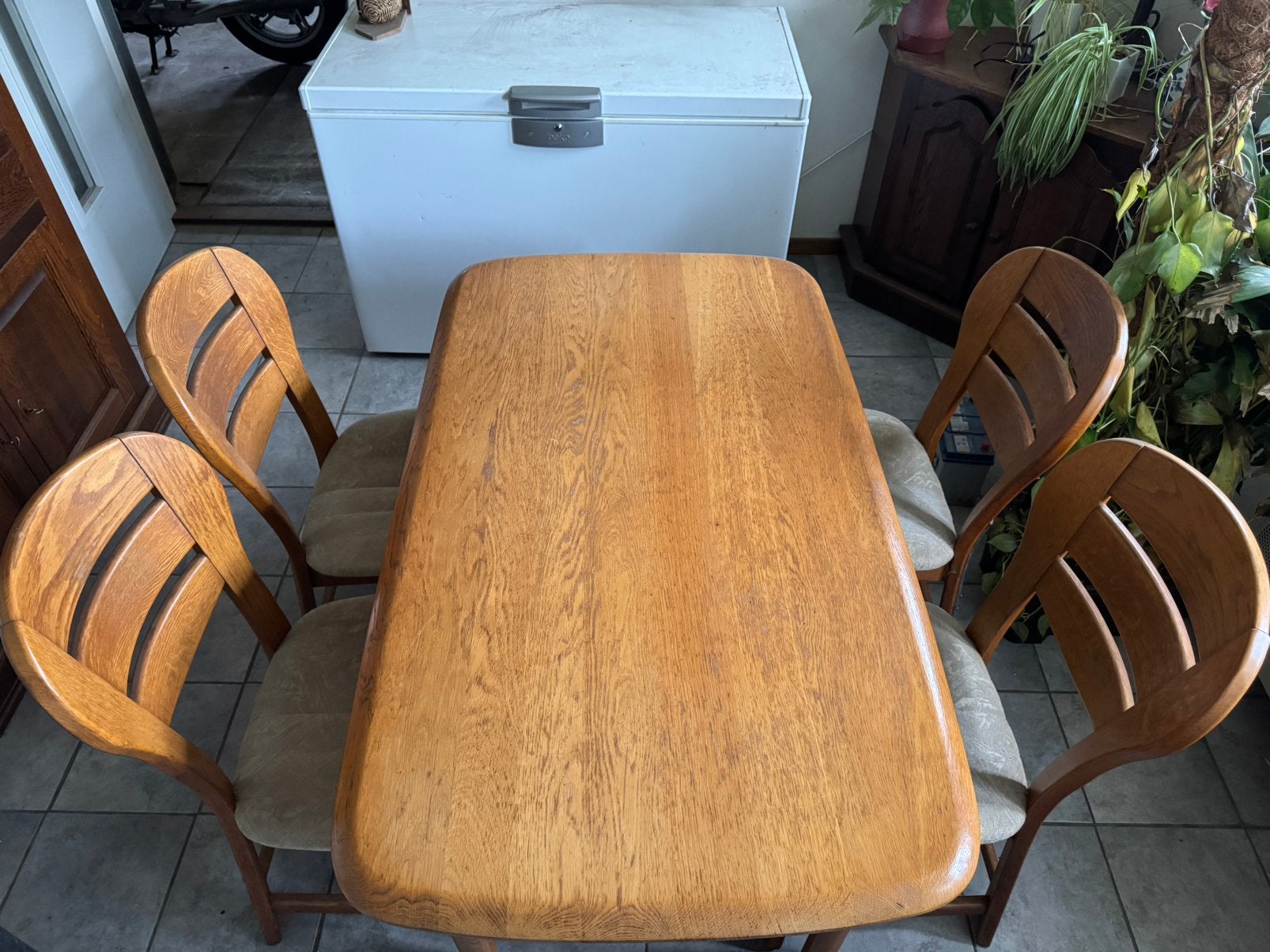 Eettafel met 4 stoelen - 140x80 cm gratis, Ophalen, Gebruikt, 100 tot 150 cm, 50 tot 100 cm