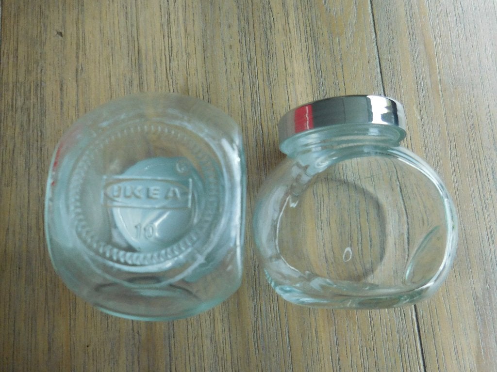 2 x kruidenpotjes. Ikea. Nieuw 220 ml. Nieuw. RVS deksel., Glas, IKEA, Nieuw, Ophalen of Verzenden