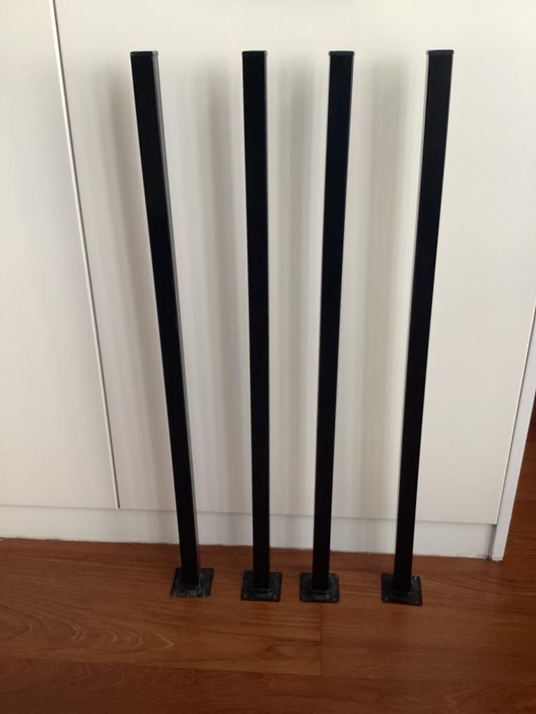 4 Metalen Tafelpoten, Huis en Inrichting, Tafelpoot, Minder dan 50 cm, 50 tot 100 cm, Vierkant