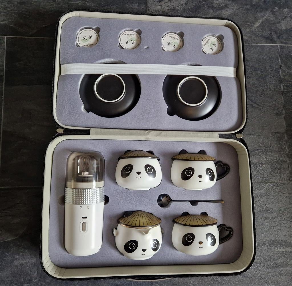 Unieke panda koffie-/theeset met koffiemolen – nieuw, Ophalen, Nieuw, Overige stijlen, Kop(pen) en/of Schotel(s)