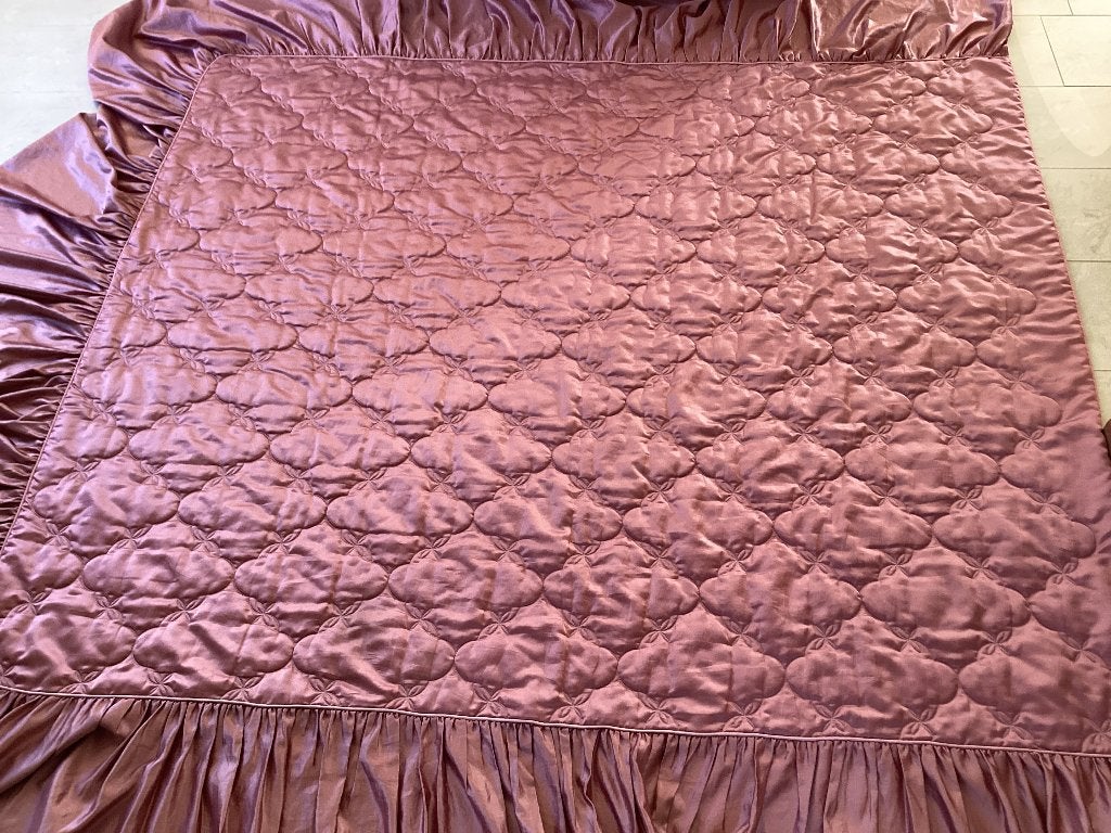 Oud roze bedden sprei, Huis en Inrichting, Slaapkamer | Beddengoed, Gebruikt, Overige materialen, Tweepersoons, Ophalen of Verzenden