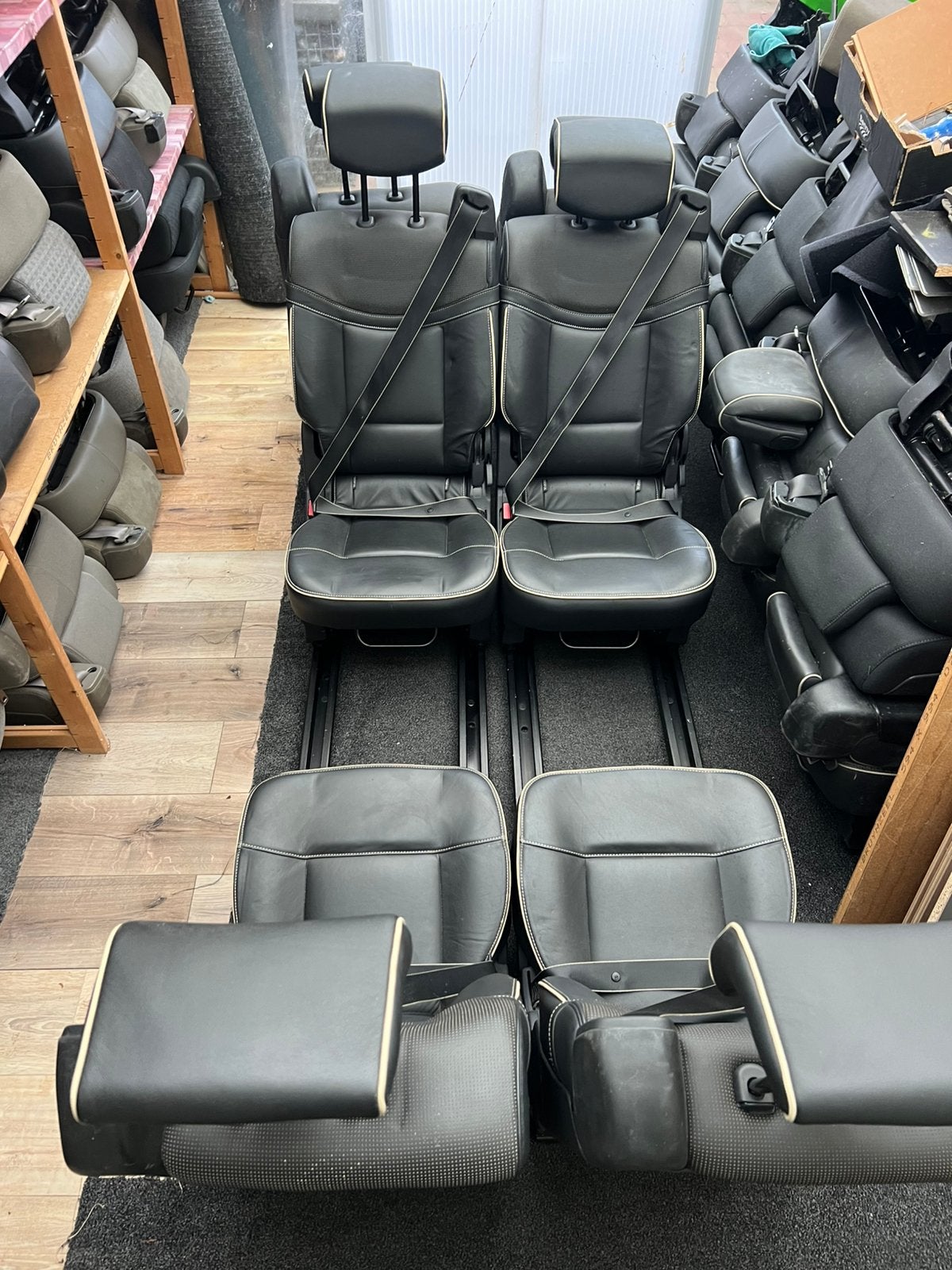 leer half leren stoelen camper bus oldtimer zelfbouw, Auto-onderdelen, Ophalen of Verzenden, Gebruikt, Opel