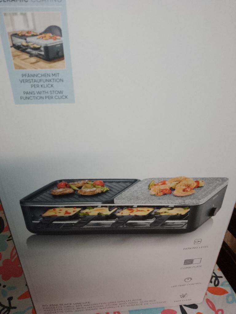 elektrische Raclette grill met natuursteen, Ophalen, Zo goed als nieuw, 8 personen of meer