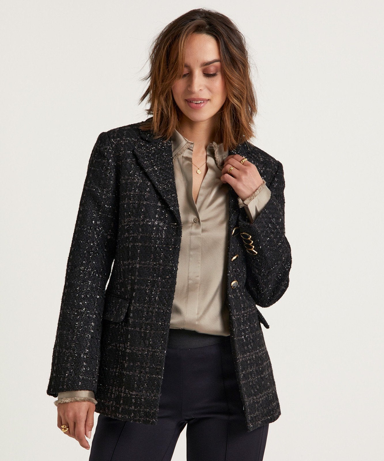 Fabienne chapot tweed boucle blazer, Zwart, Nieuw, Ophalen of Verzenden, Fabienne Chapot