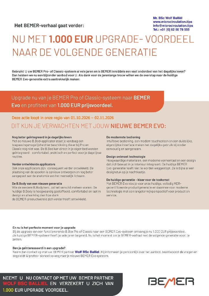 Inruilactie oude BEMER  Systeem - 1000€ voordeel, Ophalen of Verzenden, Nieuw, Overige typen