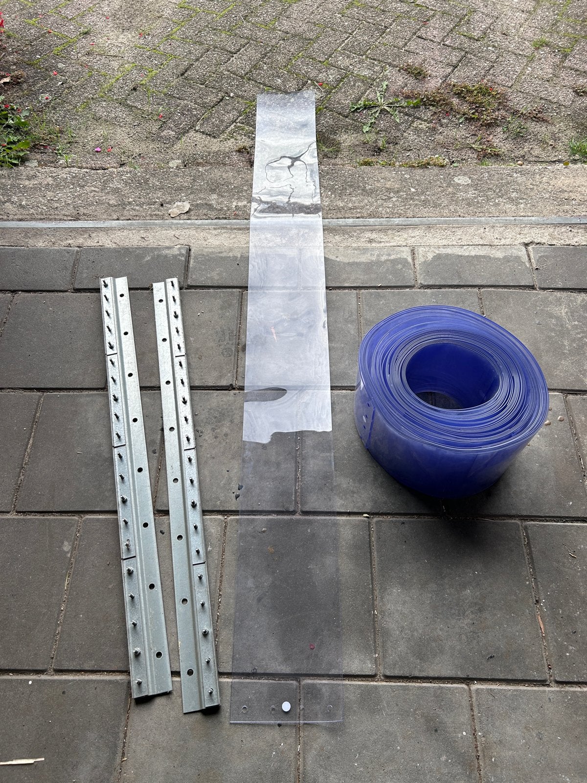 2x PVC stroken gordijn 100x193 cm, Ophalen, Gebruikt