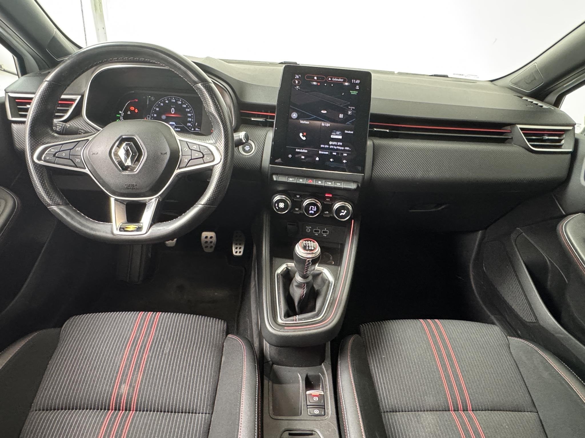 Renault Clio 1.0 TCe R.S. Line | 360° Camera | Navigatie |, Parkeersensor, Gebruikt, Met garantie (alle), Leder en Stof
