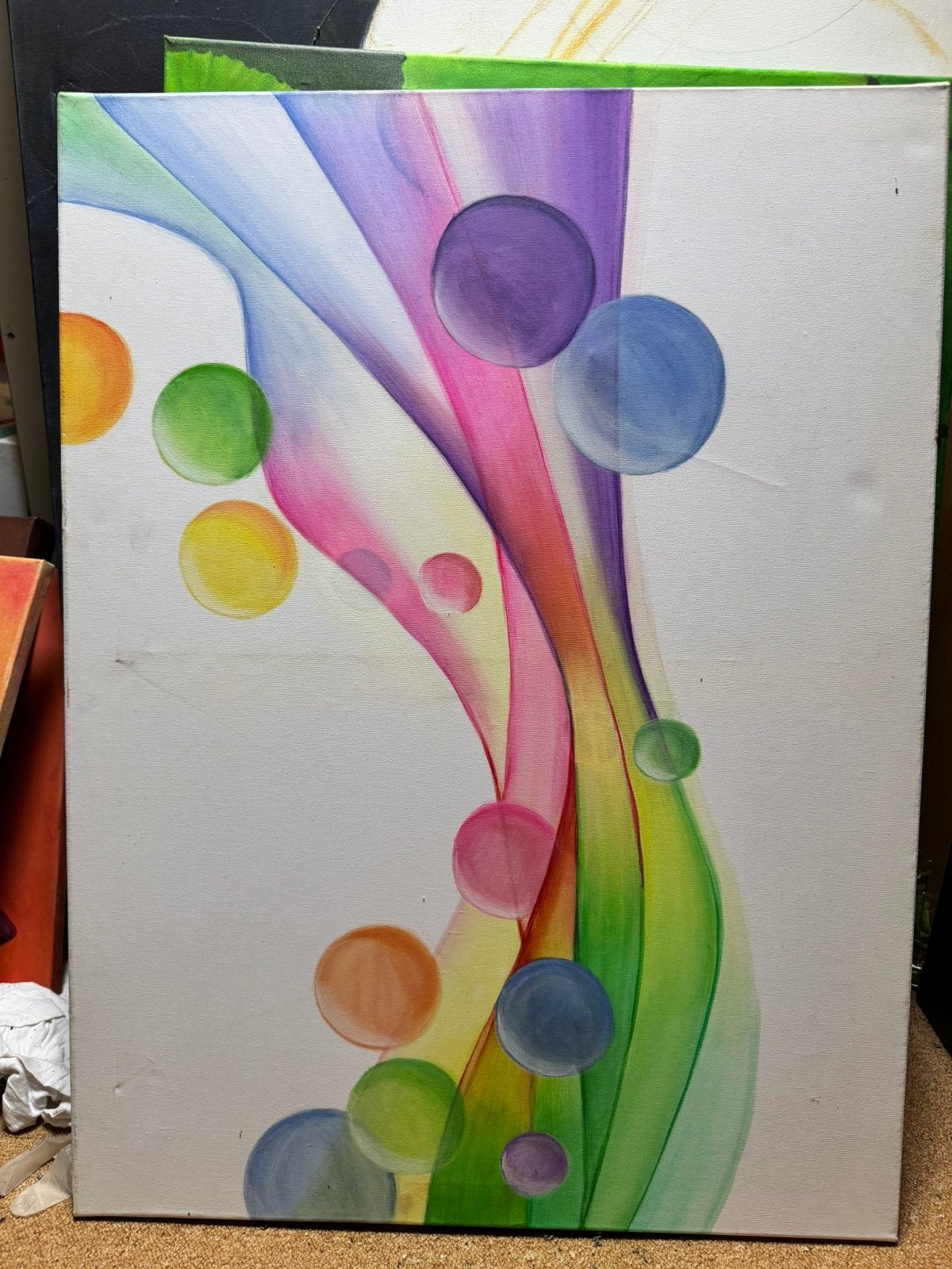 Schilderij abstract, Ophalen
