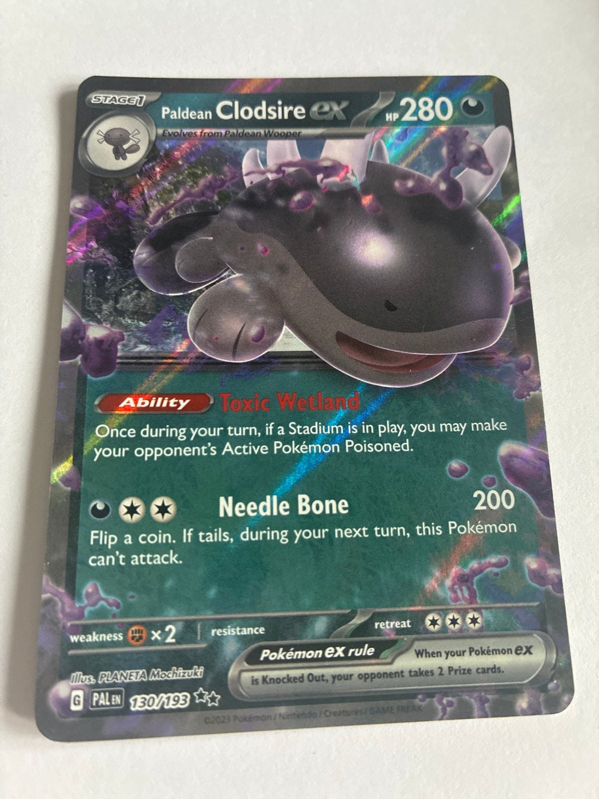 Paldean Clodsire ex Pokémon Kaart 130/193, Ophalen of Verzenden, Zo goed als nieuw, Losse kaart