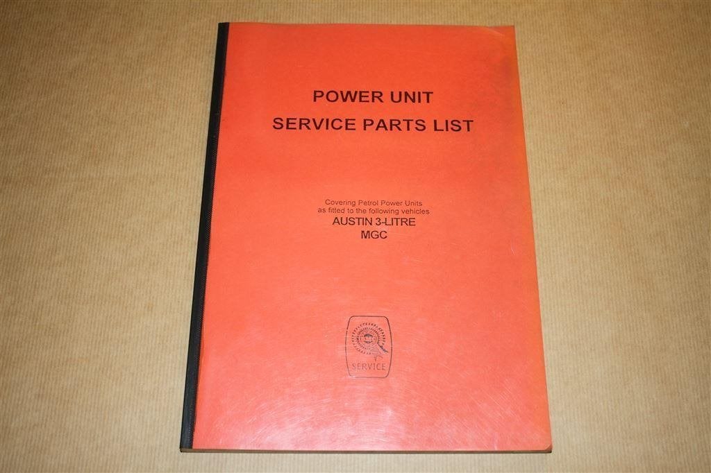 Austin 3-Litre MGC - Power Unit Service Parts List - 1968, Ophalen of Verzenden