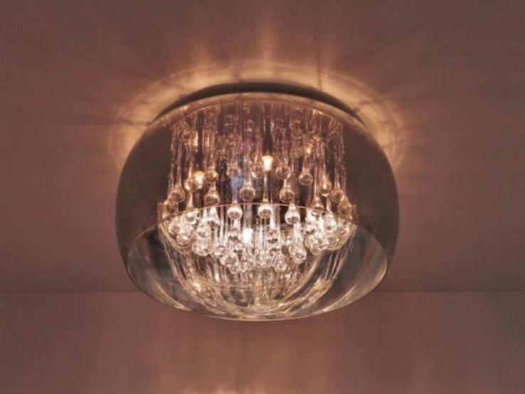 Originele Lucide Pearl groot 50cm compleet incl lichtbron, Ophalen, Zo goed als nieuw, Glas