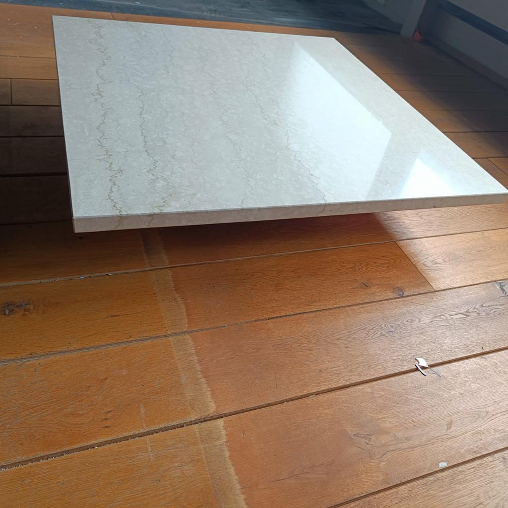 Travertin tafelblad 87x89x3 cm, Antiek en Kunst, Kunst | Designobjecten, Ophalen