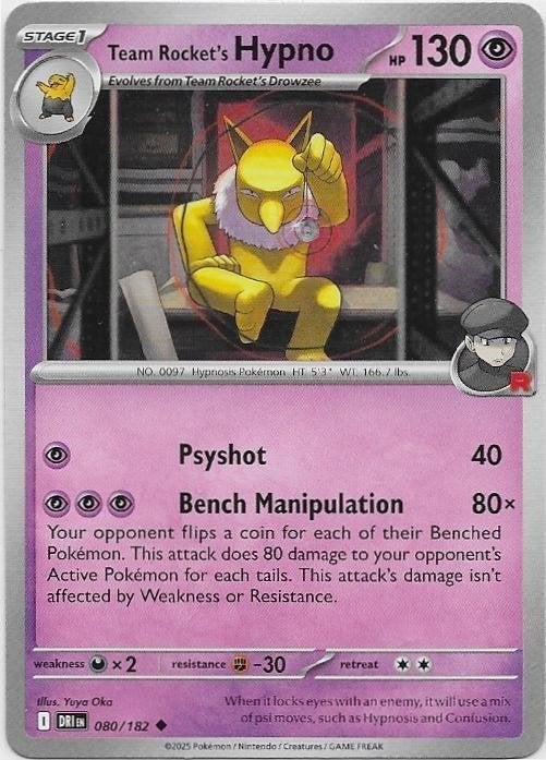 Destined Rivals,  Team Rocket's Hypno [uncommon] 80/182, Verzenden, Nieuw, Losse kaart
