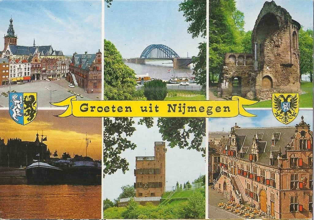 Kr2915 Gelopen ansichtkaart groeten uit Nijmegen, Ophalen of Verzenden, 1980 tot heden, Gelopen