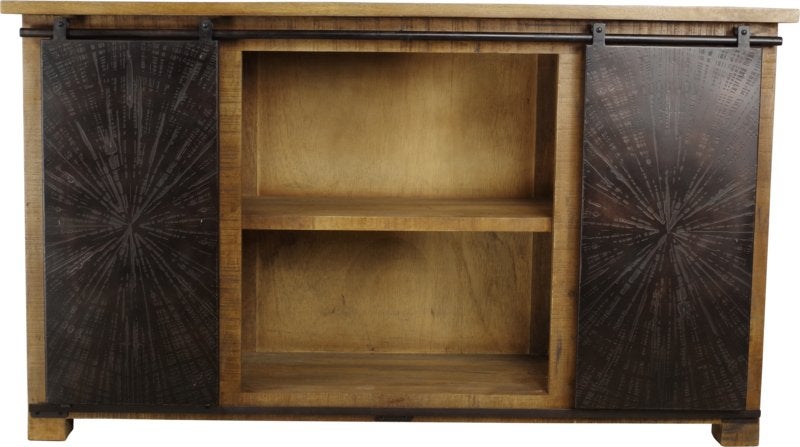 Dressoir Mango 6 lades 2 metaal deuren 160 cm breed actie, Overige houtsoorten, 5 laden of meer, 150 tot 200 cm, Ophalen of Verzenden
