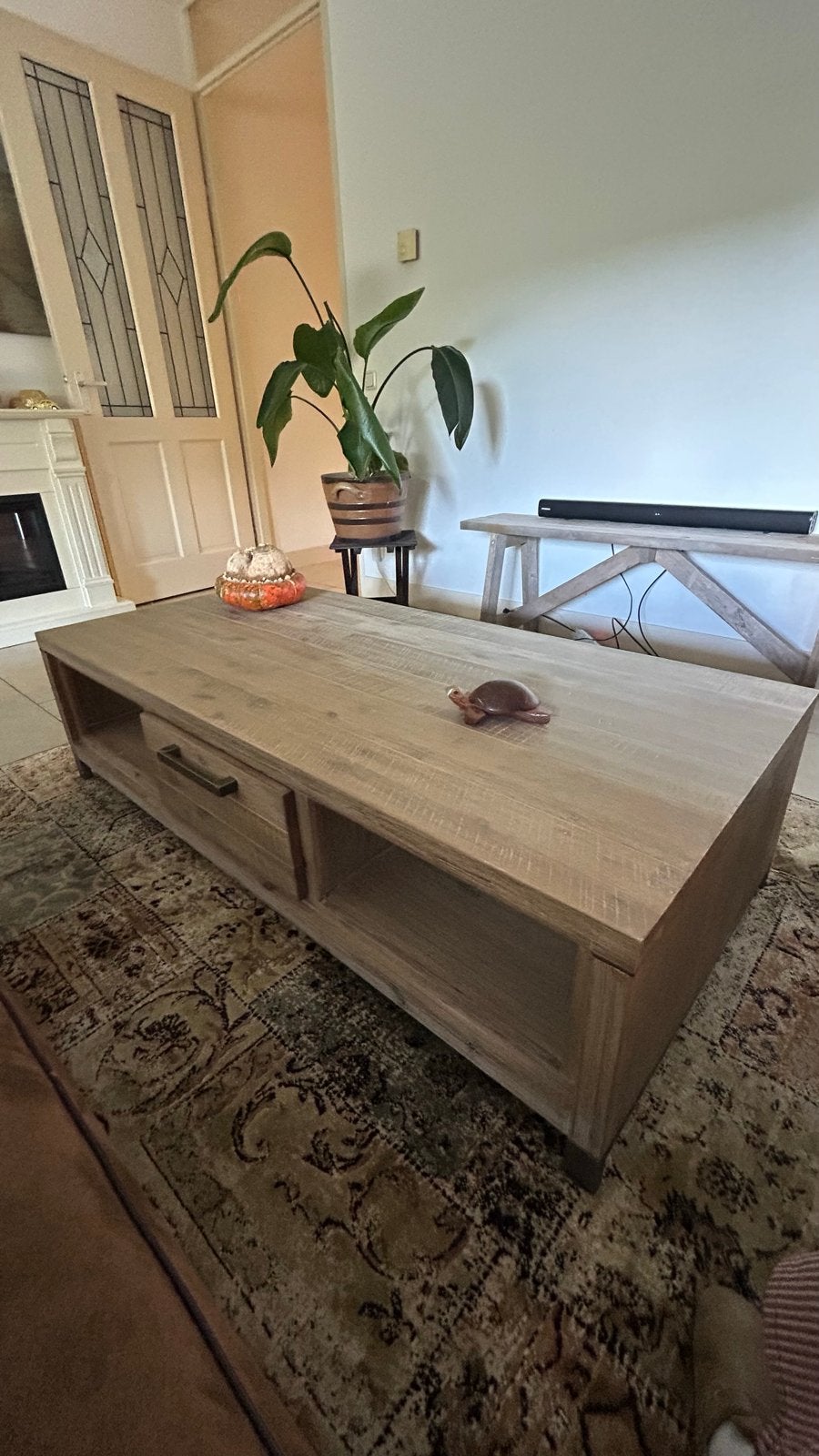 Tv meubel/salontafel 70x140 cm - Ophalen in Katwijk, Huis en Inrichting, Tafels | Salontafels, Ophalen, Gebruikt, 100 tot 150 cm