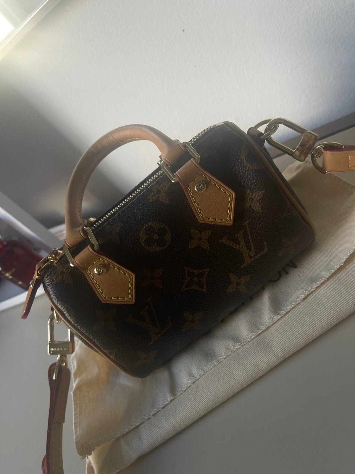Lv speedy nano, Ophalen of Verzenden, Zo goed als nieuw, Bruin, Handtas