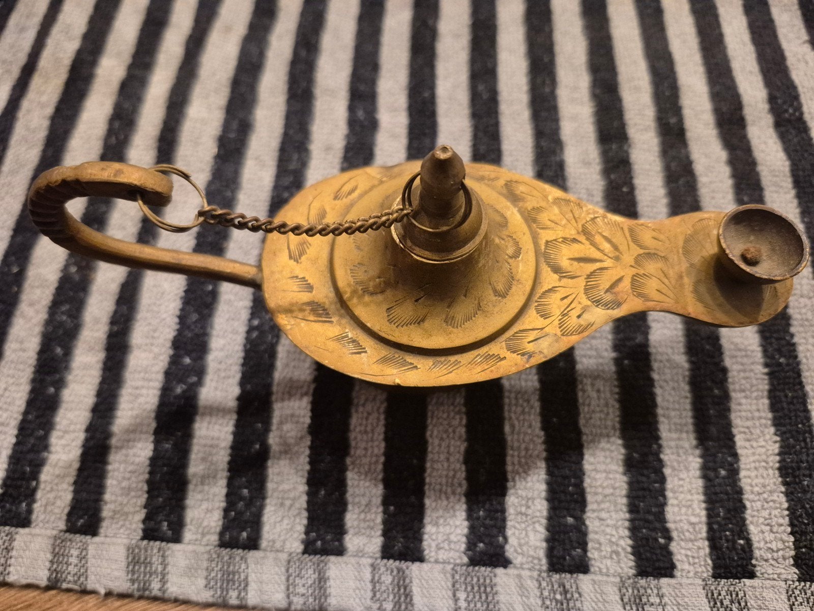 Antieke Messing Olielamp - Decoratieve Aladdin Lamp, Ophalen of Verzenden