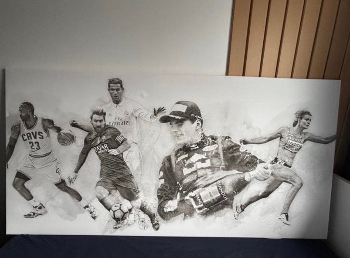 Schitterend uniek sport fotodoek schilderij 200x100, Ophalen, Oorspronkelijke maker, Nieuw, 125 cm of meer