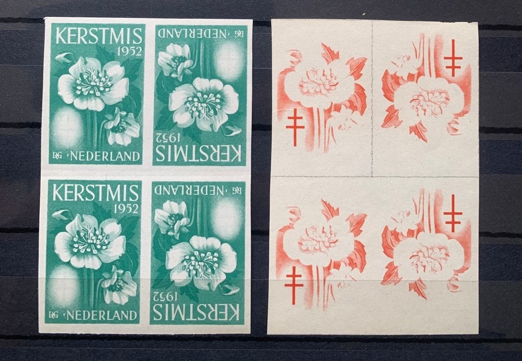 Sluitzegels 1952 tbc tuberculose + kleurproeven, Verzenden, Na 1940, Gestempeld