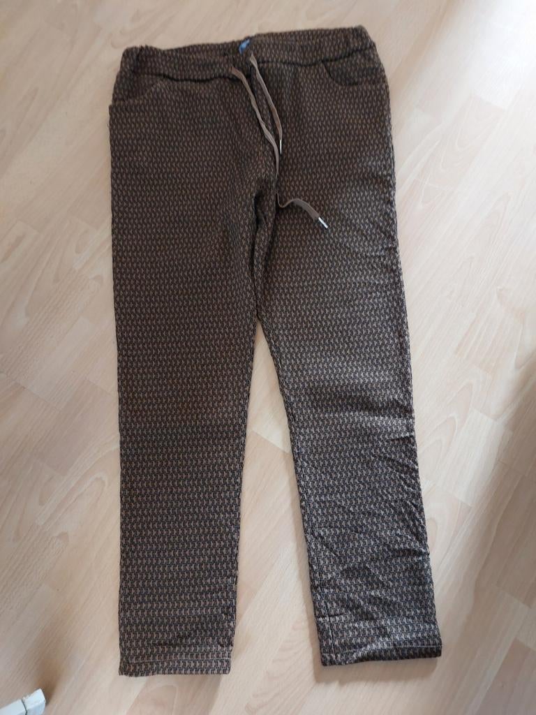 Pescara broek met patroon - Maat XL, Kleding | Dames, Broeken en Pantalons, Bruin, Maat 46/48 (XL) of groter, Pescara, Ophalen of Verzenden