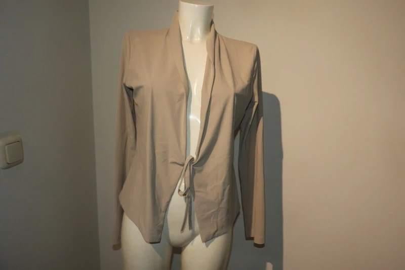 Sarah pacini beige travel stof jasje strik sluiting 36/38