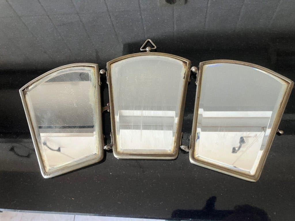 Antieke Barbers Mirror, Ophalen of Verzenden, Rechthoekig, Minder dan 50 cm