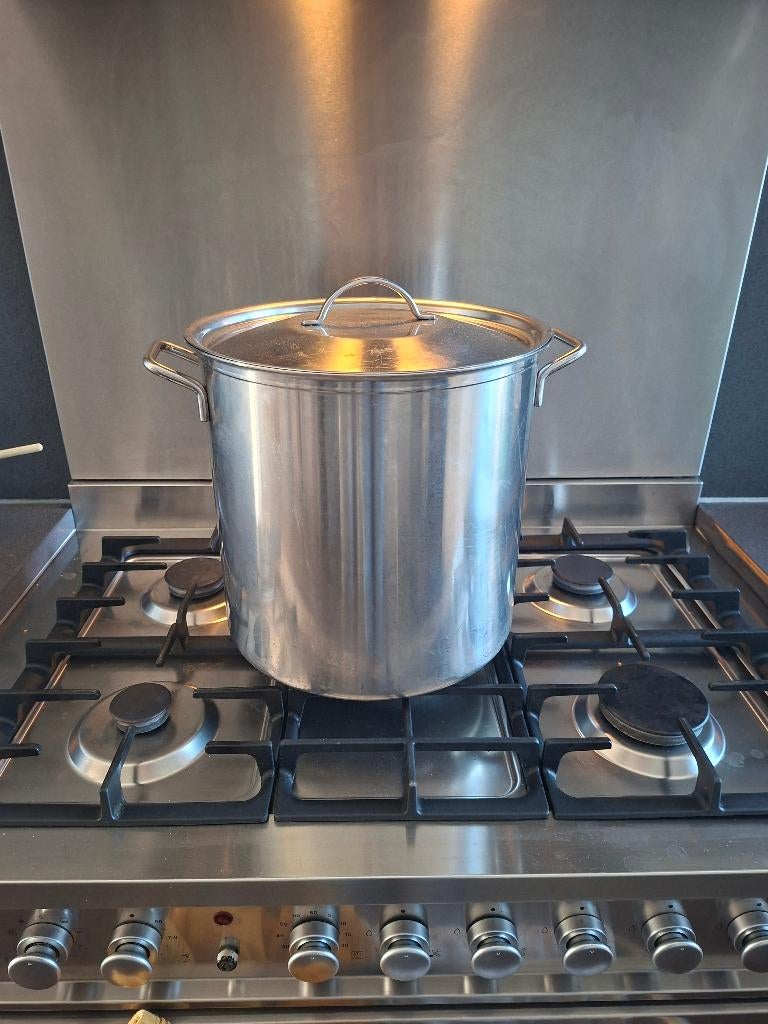 Grote RVS pan 17L, soeppan, Huis en Inrichting, Ophalen, Zo goed als nieuw, Rvs, Kookpan of Snelkookpan