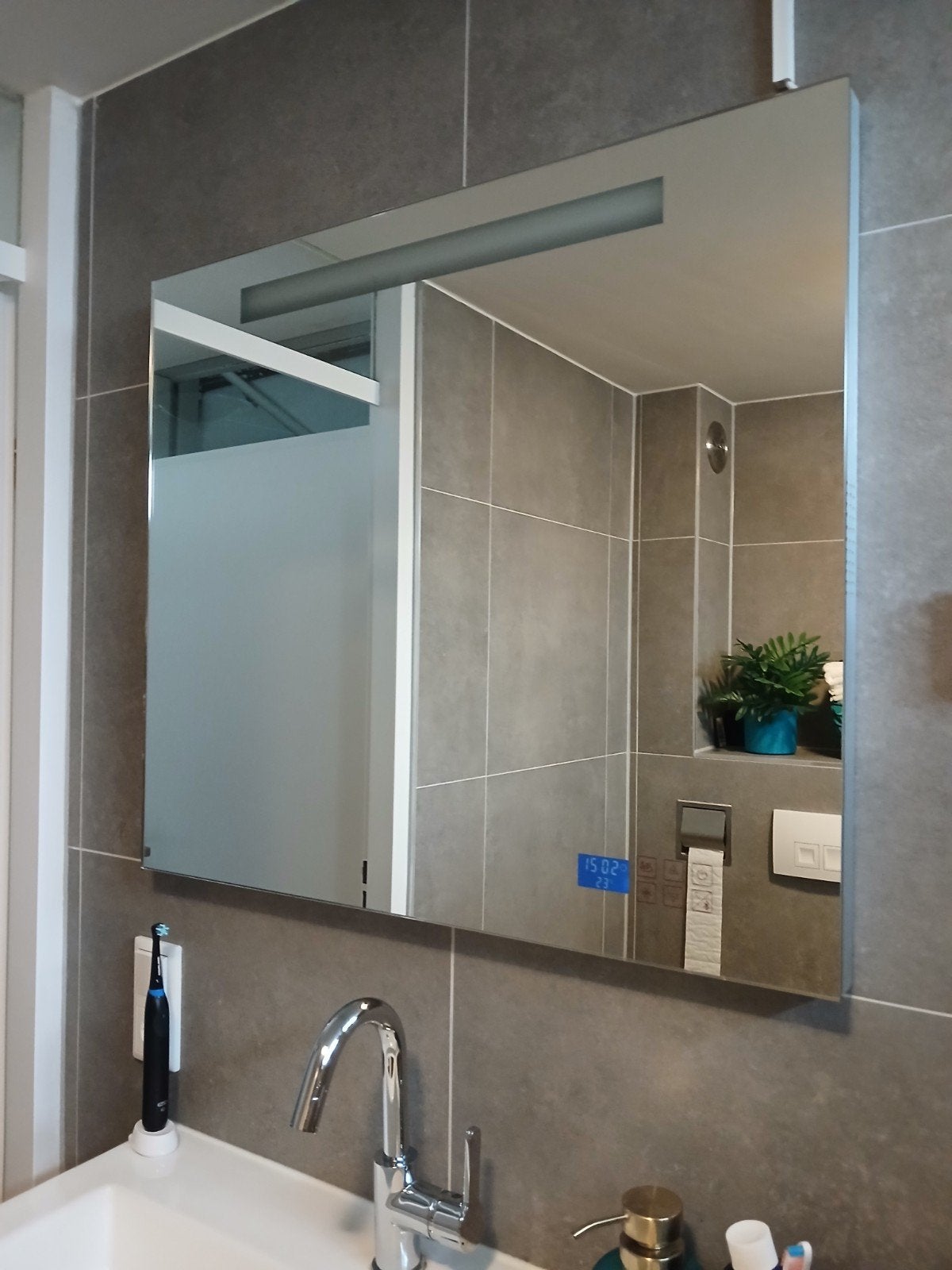 Badkamer spiegel 70x80 cm, Ophalen, Overige typen, 50 tot 100 cm, Zo goed als nieuw