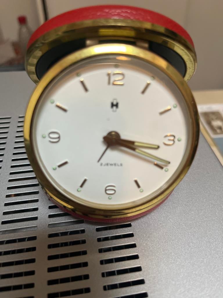 Antiek Klokje 2 Jewels - Vintage Reiswekker, Ophalen of Verzenden