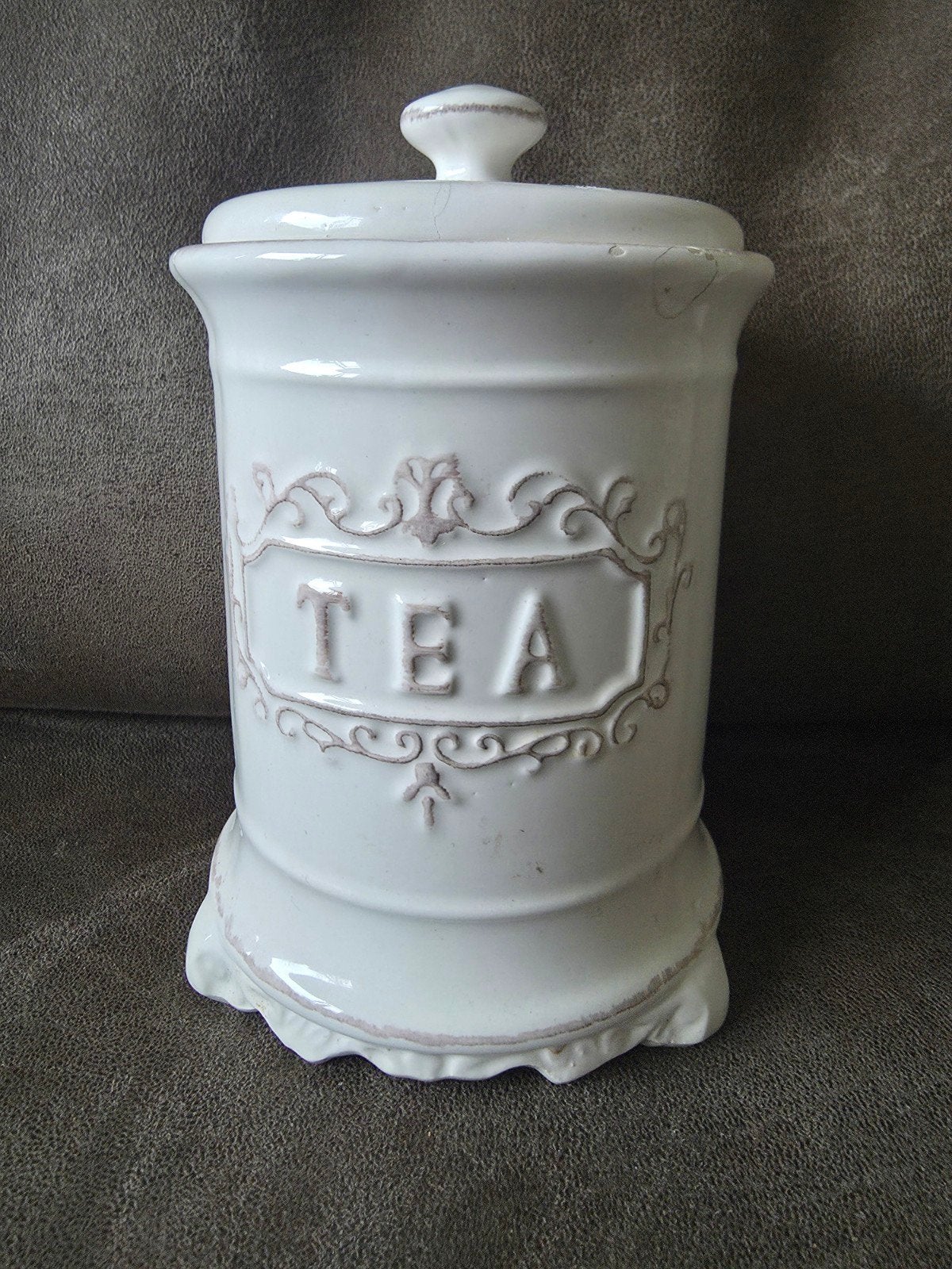 Keramische Voorraadpot Thee - Brocante Franse Stijl, Antiek en Kunst, Ophalen of Verzenden