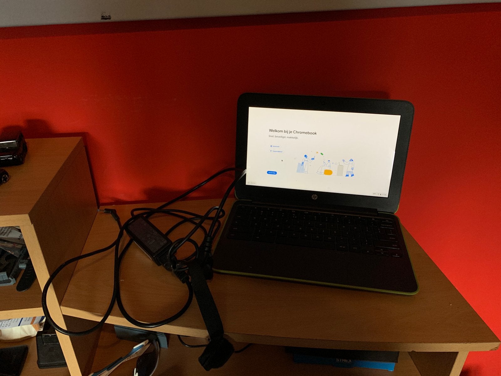Chromebook hp met oplader, 14 inch, 4 GB of minder, Qwerty, Touchscreen