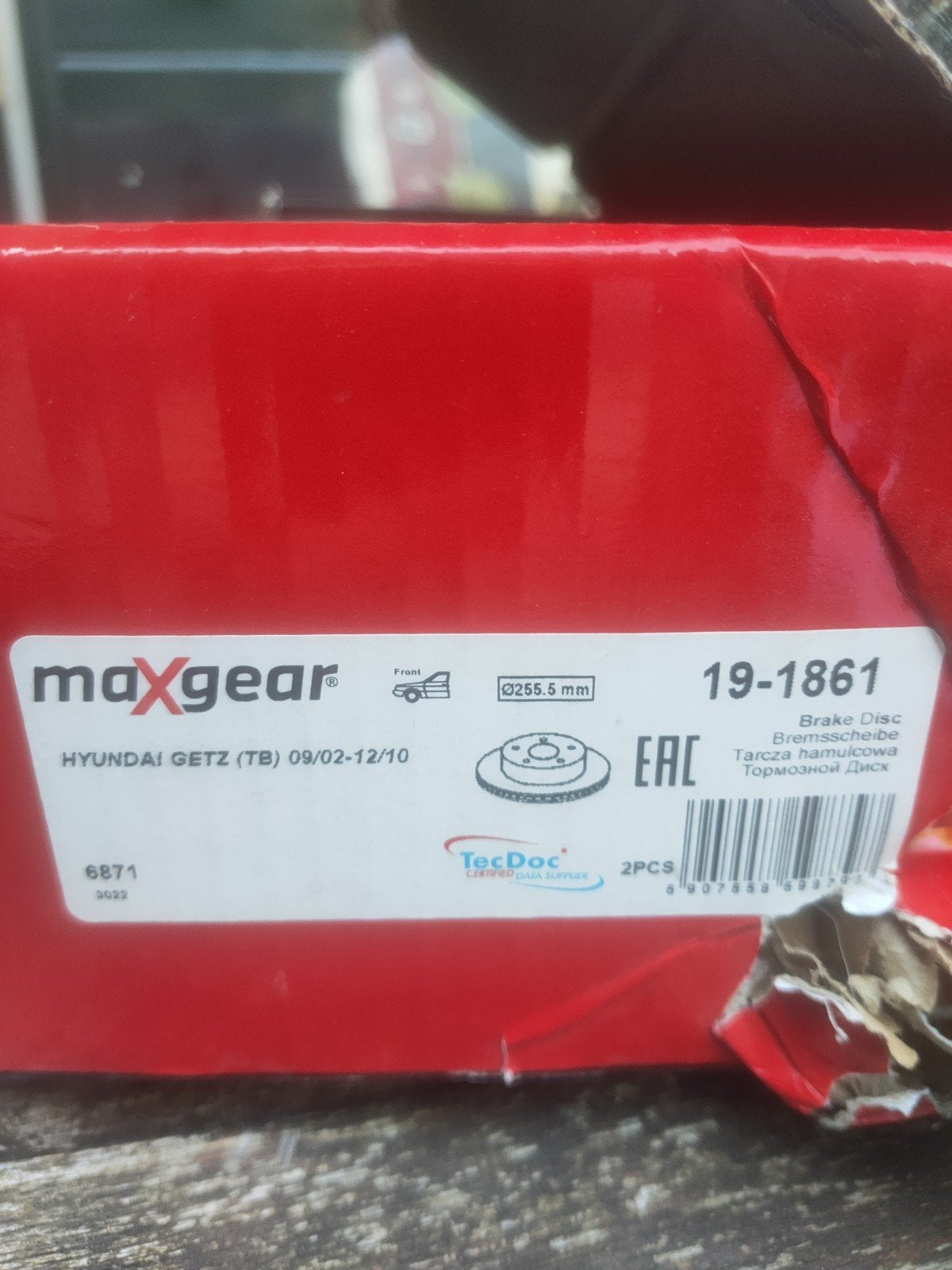 Maxgear Remschijven voor Hyundai Getz (TB) 09/02-12/10, Ophalen