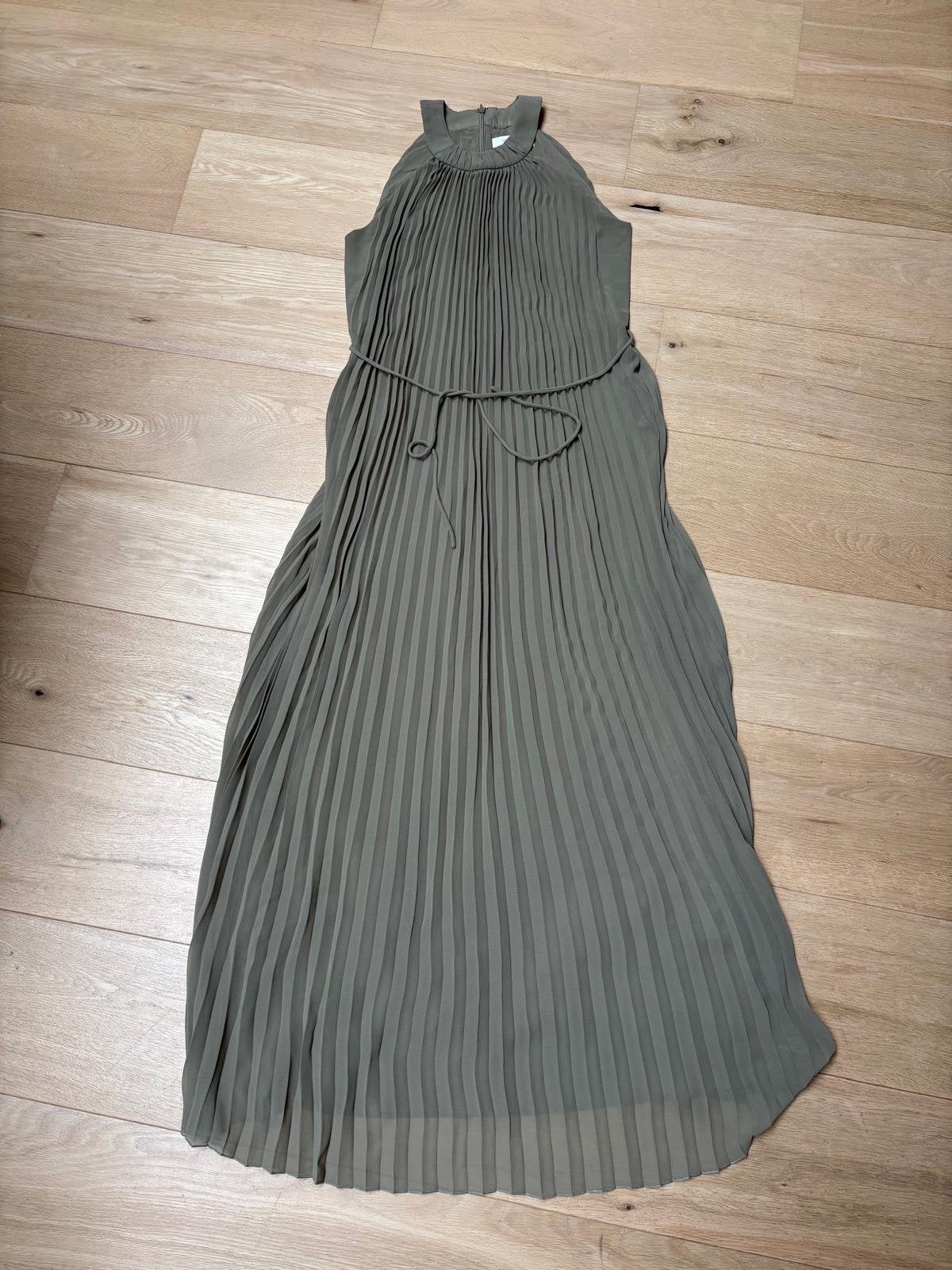 Ivy&Oak lange jurk met plooien en strikceintuur maat M, Maat 38/40 (M), Ophalen of Verzenden, Zo goed als nieuw, Onder de knie