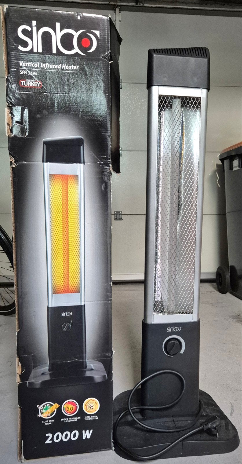 Terrasverwarmer infrared heater 2000 watt, Tuin en Terras, Ophalen of Verzenden, Zo goed als nieuw, Elektrisch, Vloer