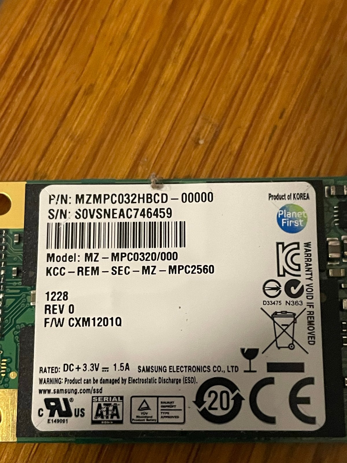 Samsung 32GB mSATA SSD (MZ-MPC0320/000), Intern, Gebruikt, SSD, Ophalen of Verzenden