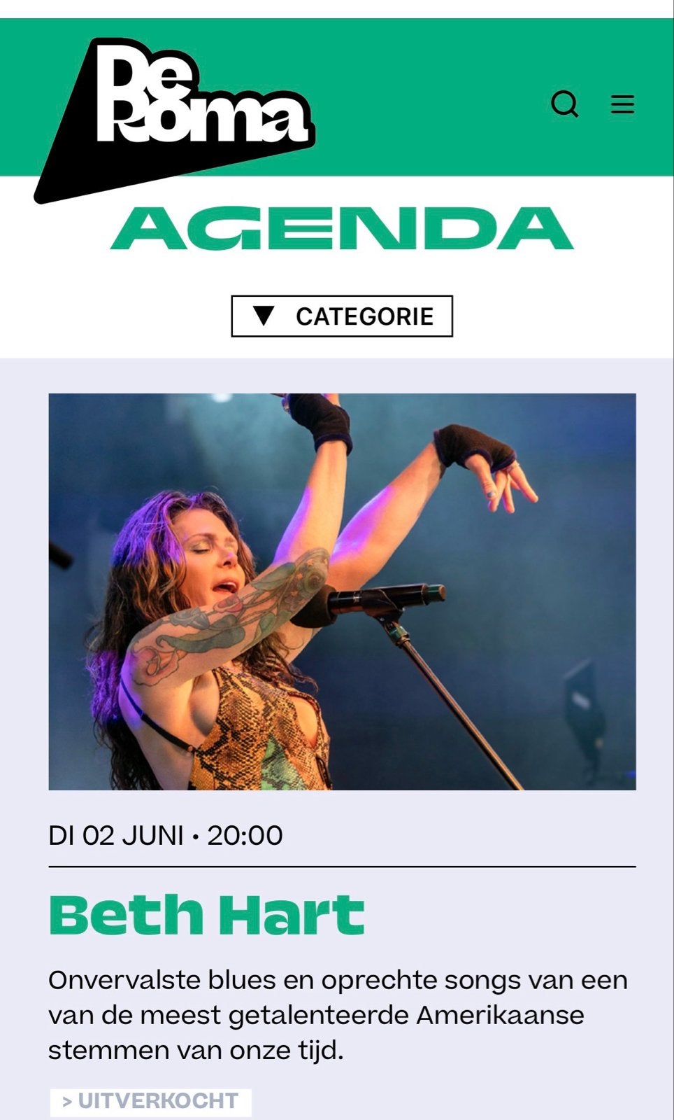 Beth Hart : 2 tickets : 2 juni in de Roma antwerpen, Tickets en Kaartjes, Twee personen, Juni