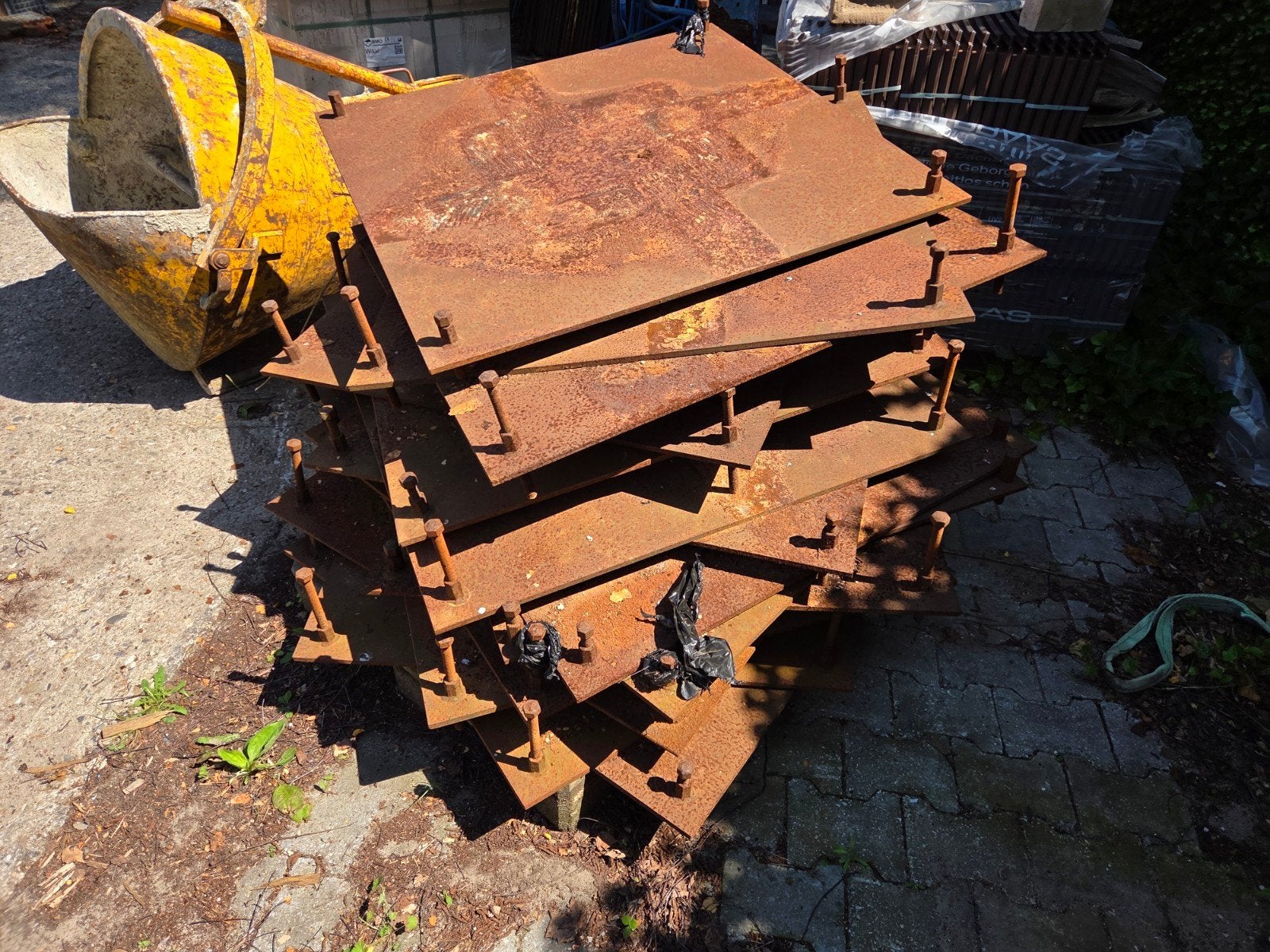Staalplaat 1000x1000 10mm dik stempelplaat rijplaat, Doe-het-zelf en Verbouw, Metalen, Ophalen, Gebruikt, IJzer